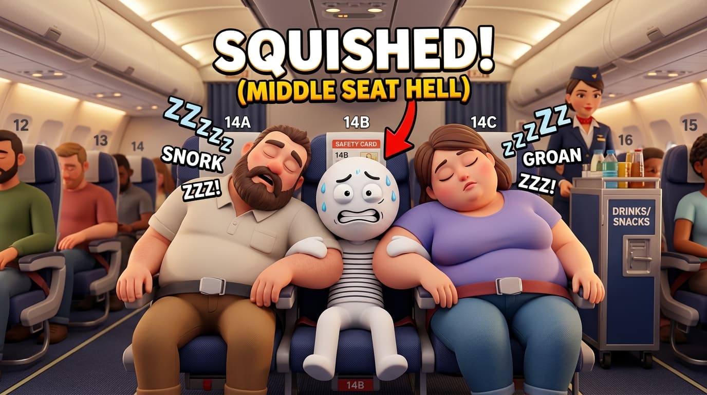 Squished! Middle Seat Hell on a 14-Hour Flight