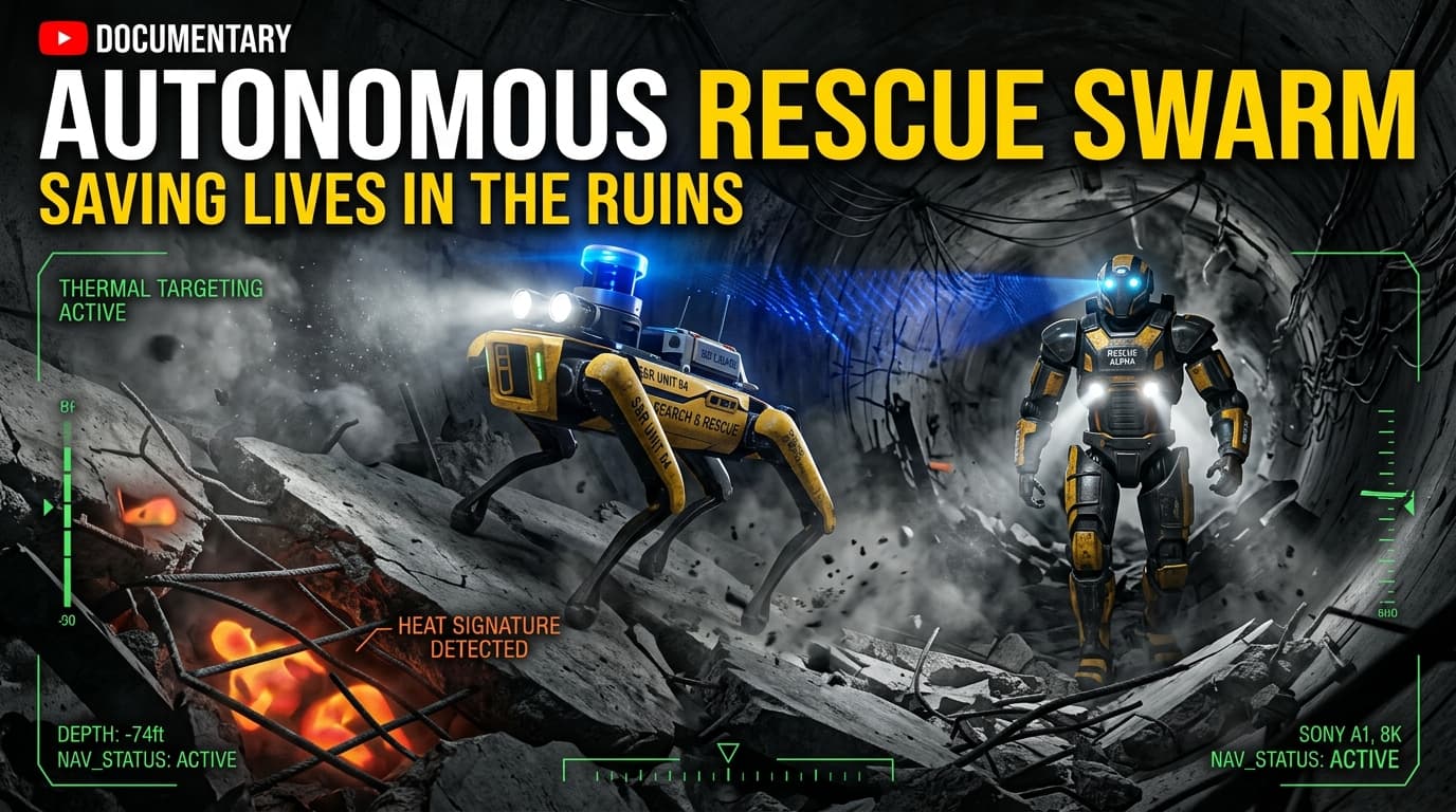 Autonomous Rescue Swarm: The Robots Entering Collapsed Ruins